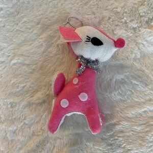 Pink Reindeer Ornament